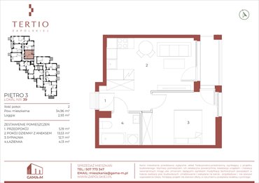 rzut mieszkanie na sprzedaż 35m2 mieszkanie Kraków, Bronowice, Gabrieli Zapolskiej 21