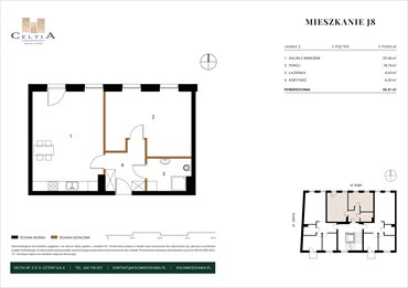 rzut mieszkanie na sprzedaż 55m2 mieszkanie Koło, Jasna 2