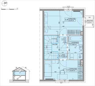 rzut dom na sprzedaż 68m2 dom Sulejówek, Szklarniowa