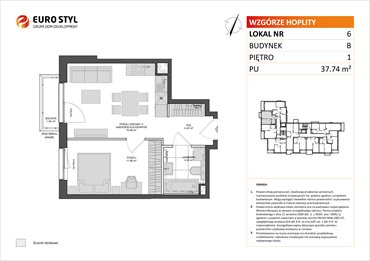 rzut mieszkanie na sprzedaż 38m2 mieszkanie Gdańsk, Zabornia, Kartuska