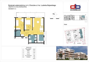 rzut mieszkanie na sprzedaż 64m2 mieszkanie Chorzów, Chorzów Stary, Bojarskiego 8, 10, 12