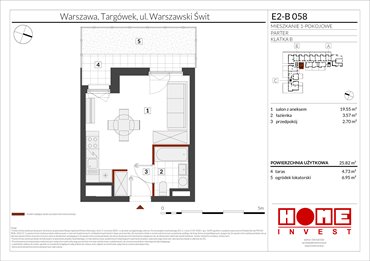 rzut mieszkanie na sprzedaż 26m2 mieszkanie Warszawa, Targówek, ul. Warszawski Świt