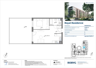 rzut mieszkanie na sprzedaż 44m2 mieszkanie Warszawa, Wilanów, Sarmacka