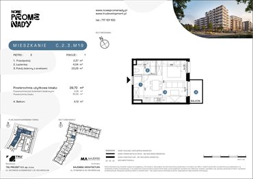 rzut mieszkanie na sprzedaż 30m2 mieszkanie Wrocław, Kleczków, ul. Czochralskiego/ Miłosza