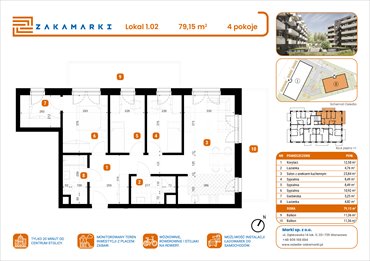 rzut mieszkanie na sprzedaż 79m2 mieszkanie Marki, Aleja Józefa Piłsudskiego 102