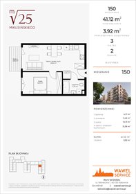 rzut mieszkanie na sprzedaż 41m2 mieszkanie Katowice, Mikusińskiego 25