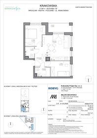 rzut mieszkanie na sprzedaż 55m2 mieszkanie Wrocław, Krzyki, Krakowska 112