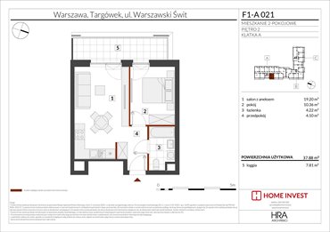 rzut mieszkanie na sprzedaż 38m2 mieszkanie Warszawa, ul. Warszawski Świt