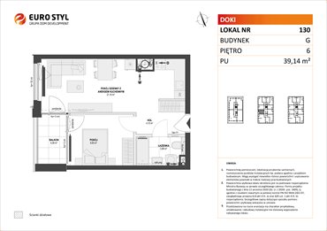 rzut mieszkanie na sprzedaż 39m2 mieszkanie Gdańsk, Śródmieście, ks. Jerzego Popiełuszki/Rybaki Górne