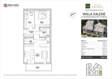 rzut mieszkanie na sprzedaż 65m2 mieszkanie Kraków, Ruczaj, Kobierzyńska 145