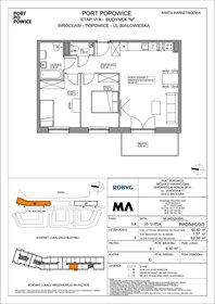 rzut mieszkanie na sprzedaż 61m2 mieszkanie Wrocław, Fabryczna, Białowieska 91a
