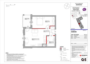 rzut mieszkanie na sprzedaż 42m2 mieszkanie Warszawa, Białołęka, Marywilska 68