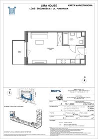 rzut mieszkanie na sprzedaż 28m2 mieszkanie Łódź, Pomorska 108