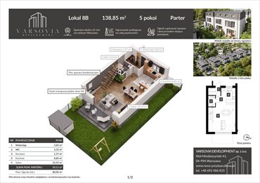 rzut mieszkanie na sprzedaż 139m2 mieszkanie Warszawa, Wawer, Przylaszczkowa