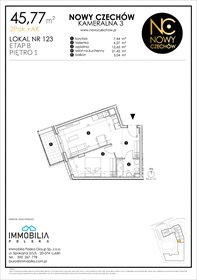 rzut mieszkanie na sprzedaż 46m2 mieszkanie Lublin, CZECHÓW, Kameralna 3