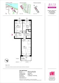 rzut mieszkanie na sprzedaż 52m2 mieszkanie Poznań, Rataje, ul. Klemensa Mikuły 1 i 3