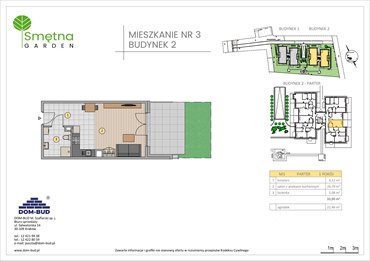 rzut mieszkanie na sprzedaż 34m2 mieszkanie Kraków, Bronowice Wielkie, Smętna 1