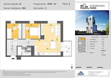 rzut mieszkanie na sprzedaż 57m2 mieszkanie Rzeszów, Przybyszówka, Dworzysko