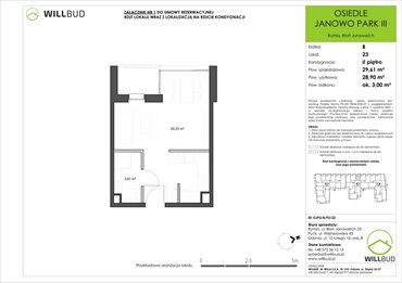 rzut mieszkanie na sprzedaż 29m2 mieszkanie Rumia, Janowo, Błoń Janowskich