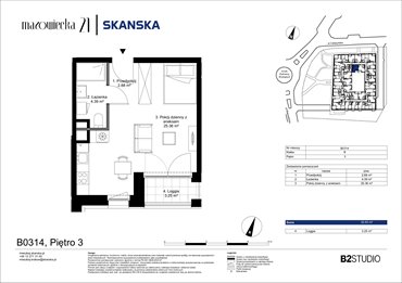 rzut mieszkanie na sprzedaż 33m2 mieszkanie Kraków, Krowodrza, ul. Mazowiecka 21