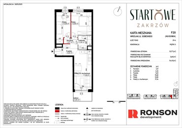 rzut mieszkanie na sprzedaż 54m2 mieszkanie Wrocław, Psie Pole, Zatorska, róg Sobieskiego