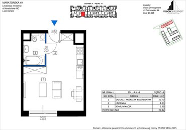 rzut mieszkanie na sprzedaż 29m2 mieszkanie Łódź, Retkinia, Maratońska 49C