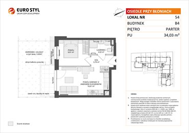 rzut mieszkanie na sprzedaż 34m2 mieszkanie Rumia, Janowo, Błoń Janowskich