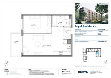 Nowe mieszkanie dwupokojowe Royal Residence Warszawa, Wilanów, Sarmacka 43m2 Foto 1