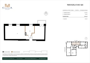 rzut mieszkanie na sprzedaż 50m2 mieszkanie Koło, Stary Rynek 26