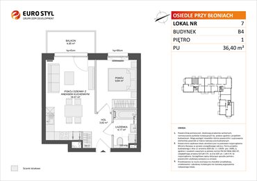 rzut mieszkanie na sprzedaż 36m2 mieszkanie Rumia, Janowo, Błoń Janowskich