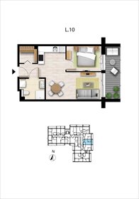rzut mieszkanie na sprzedaż 39m2 mieszkanie Grzybowo, Nadmorska 98 -106