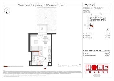 rzut mieszkanie na sprzedaż 26m2 mieszkanie Warszawa, Targówek, ul. Warszawski Świt