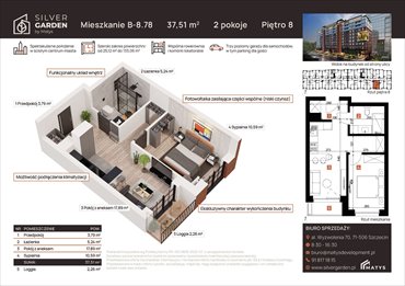 rzut mieszkanie na sprzedaż 37m2 mieszkanie Szczecin, Centrum, al. Wyzwolenia 70 / ul. Staszica 21