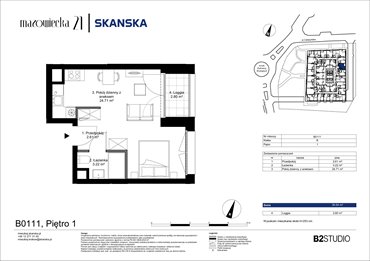 rzut mieszkanie na sprzedaż 31m2 mieszkanie Kraków, Krowodrza, ul. Mazowiecka 21