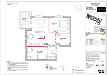 rzut mieszkanie na sprzedaż 56m2 mieszkanie Warszawa, Ursus, ul. Gierdziejewskiego 23