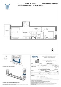 rzut mieszkanie na sprzedaż 40m2 mieszkanie Łódź, Pomorska 108