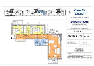 rzut mieszkanie na sprzedaż 73m2 mieszkanie Mińsk Mazowiecki, Cicha 12
