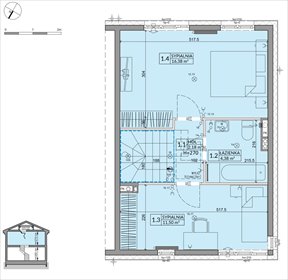 rzut dom na sprzedaż 76m2 dom Podolszyn, Zielona