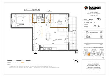rzut mieszkanie na sprzedaż 69m2 mieszkanie Warszawa, Praga Północ, Kijowska 17