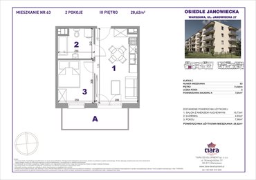 rzut mieszkanie na sprzedaż 29m2 mieszkanie Warszawa, Targówek, Janowiecka 27