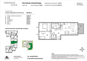 rzut mieszkanie na sprzedaż 65m2 mieszkanie Łódź, Bałuty-Doły, ul. Górnicza 12/14
