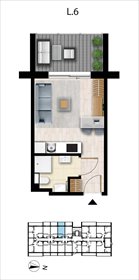 rzut mieszkanie na sprzedaż 22m2 mieszkanie Grzybowo, Nadmorska 98 -106