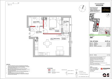 rzut mieszkanie na sprzedaż 44m2 mieszkanie Warszawa, Ursus, ul. Gierdziejewskiego 23