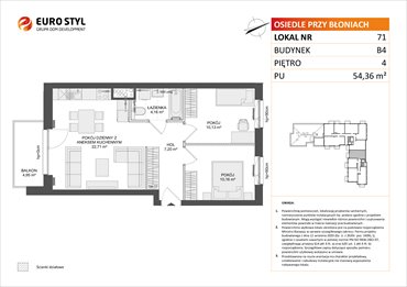 rzut mieszkanie na sprzedaż 54m2 mieszkanie Rumia, Janowo, Błoń Janowskich