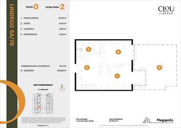 rzut mieszkanie na sprzedaż 41m2 mieszkanie Kraków, Lindego 5a