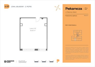 rzut mieszkanie na sprzedaż 56m2 mieszkanie Gdańsk, Morena, Piekarnicza 6