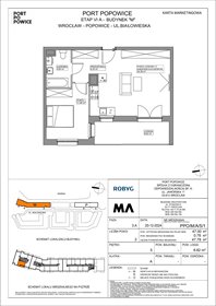 rzut mieszkanie na sprzedaż 47m2 mieszkanie Wrocław, Fabryczna, Białowieska 91a