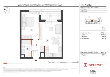 rzut mieszkanie na sprzedaż 40m2 mieszkanie Warszawa, ul. Warszawski Świt