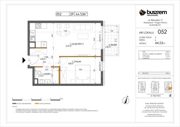 rzut mieszkanie na sprzedaż 44m2 mieszkanie Warszawa, Praga Północ, Kijowska 17