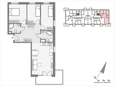 rzut mieszkanie na sprzedaż 78m2 mieszkanie Kraków, ul.Glogera 9,11